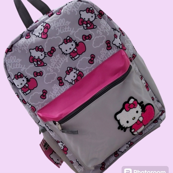 Nwt Hello Kitty Sanrio Pink & Grey Backpack - Picture 3 of 6